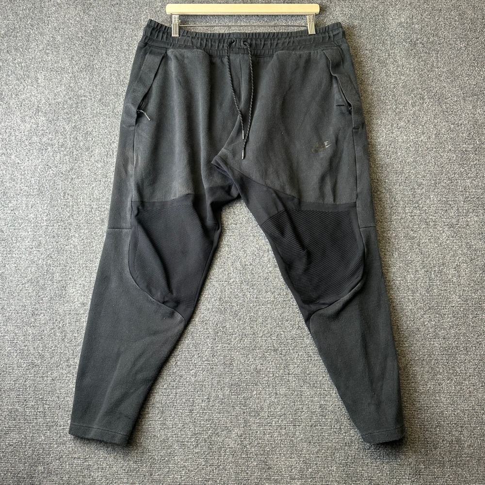 Nike Bonded Tech Fleece Jogger Pants Mens XL Black Tapered Cargo 805658-010